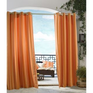 Outdoor Decor Gazebo Stripe Indoor/Outdoor Grommet Top Window Panel   Orange