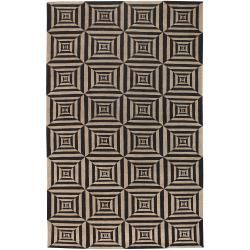 Hand knotted Beige Bodin Hand Carded New Zealand Wool Rug (5 X 8)