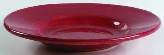 Pottery Barn Sausalito Merlot (Red) Large Rim Soup Bowl, Fine China Dinnerware  