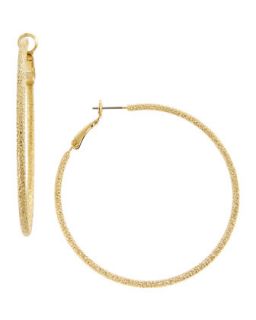 Golden Textured Hoop Earrings