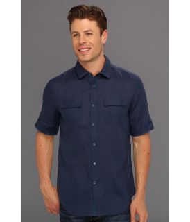 Elie Tahari Hayden Shirt J60M8523 Mens Short Sleeve Button Up (Black)