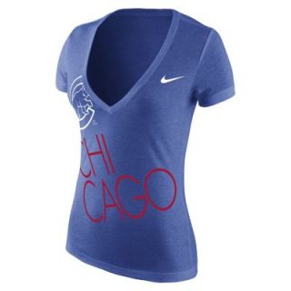 Nike Deep V Dri Blend 1.4 (MLB Cubs) Womens T Shirt   Royal