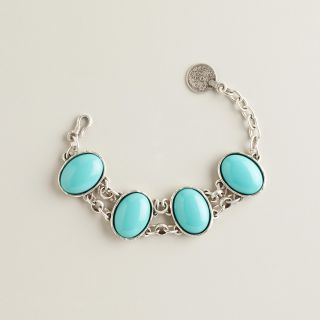 Turquoise Stone Chain Bracelet   World Market