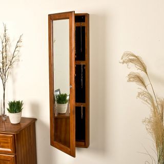 Wall Mounted Jewelry Cabinet & Mirror White   VM5062