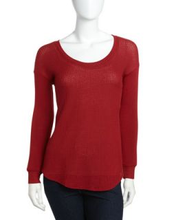 Knit Scoop Neck Sweater, Clay