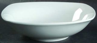 Fitz & Floyd Gourmet White Square Cereal Bowl, Fine China Dinnerware   Solid Whi