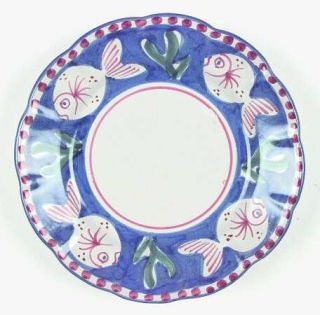 Vietri (Italy) Campagna Fish (Pesce) Royal Blue Salad Plate, Fine China Dinnerwa