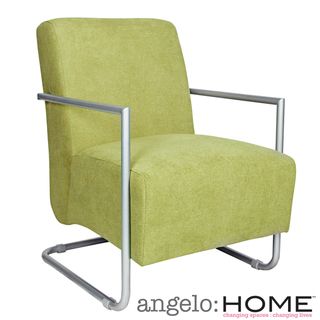 Angelohome Roscoe Parisian Green Meadow Velvet Arm Chair With Silver Frame