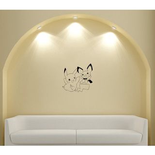 Japanese Manga Two Small Animals Vinyl Wall Art Decal (Glossy blackEasy to applyInstruction includedDimensions 25 inches wide x 35 inches long )