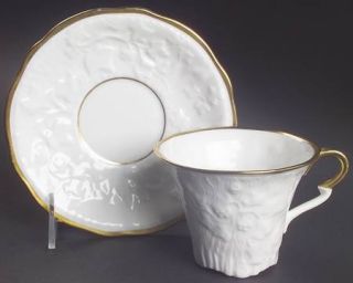 Royal Stafford Old English Oak Gold Flat Cup & Saucer Set, Fine China Dinnerware