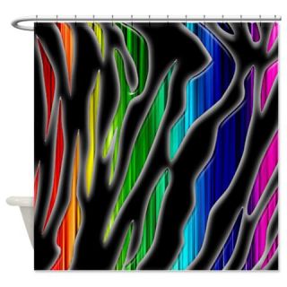  Rainbow Tiger Stripes Shower Curtain  Use code FREECART at Checkout