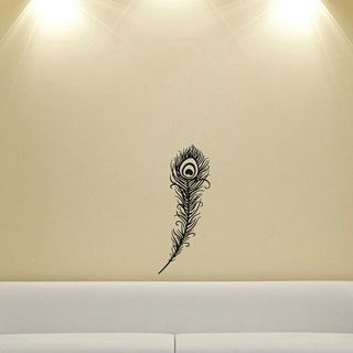 Feather Housewares Wall Vinyl Decal (Glossy blackDimensions 25 inches wide x 35 inches long )