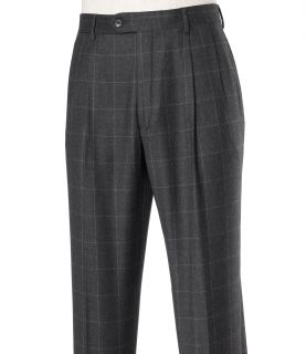 Executive Patterned Wool Milled Trousers Pleated Front JoS. A. Bank