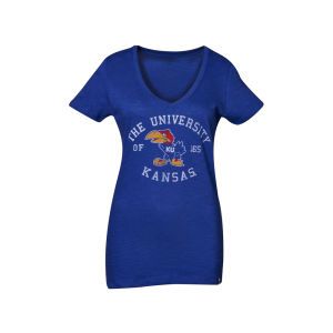 Kansas Jayhawks 47 Brand NCAA Womens Scrum Vneck T Shirt