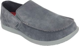 Mens Crocs Santa Cruz Suede II Loafer   Charcoal/Light Grey Suede Shoes