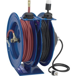 Coxreels Combo Air and Electric Hose Reel with Fluorescent Tube Light