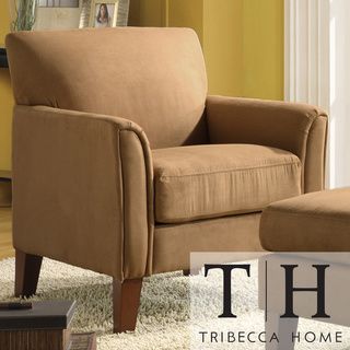 Tribecca Home Uptown Peat Microfiber Modern Arm Accent Chair