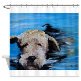  SWIMMING airedale Shower Curtain  Use code FREECART at Checkout