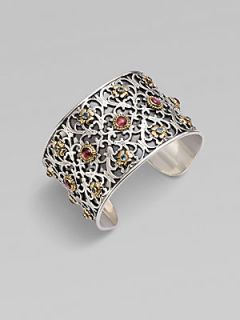 Konstantino Semi Precious Multi Stone Cuff Bracelet   Silver 