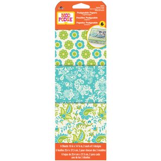 Mod Podgeable Papers 10x14.75 6 Sheets/pkg summer Crush