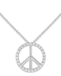 14K Diamond Peace Pendant Necklace