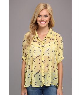 Angie Printed Blouse Womens Blouse (Yellow)