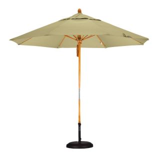 California Umbrella 9 ft. Wood and Fiberglass Olefin Market Umbrella White  