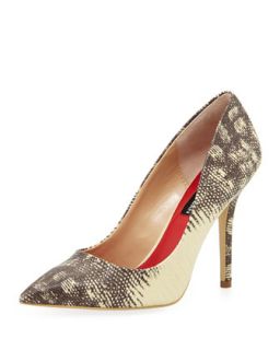 Polly Leather Pointed Toe Pump, Bone