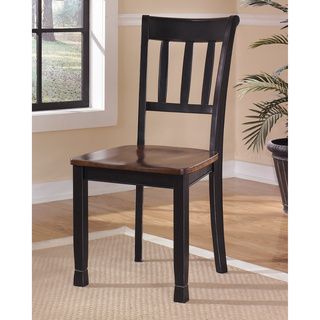 Signature Design By Ashley Owingsville Medium Brown/ Black Ladderback Dining Chairs (set Of 2)
