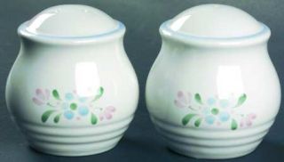 Yamaka Fascino Salt & Pepper Set, Fine China Dinnerware   Blue & Green Bands  Pi