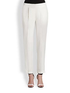 Thakoon Pinstripe Trousers   Ivory Black