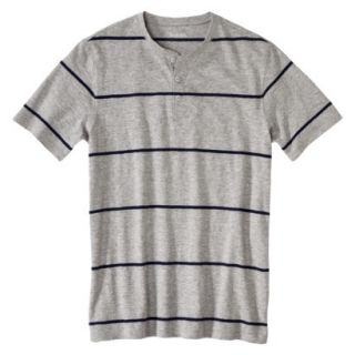 Merona Mens Slub Henley Shirt   Heather Gray Stripe XL