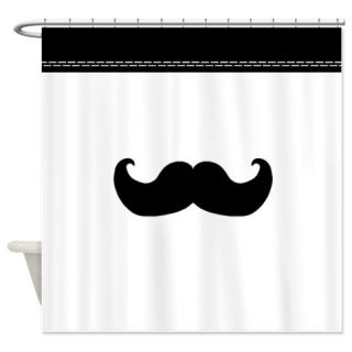  Black Mustache Shower Curtain  Use code FREECART at Checkout