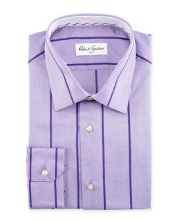 Striped Herringbone Sport Shirt, Purple