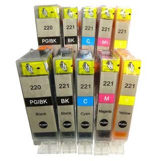 Canon Pgi 220 Cli 221 Compatible Ink Cartridge Pixma Ip3600 Ip4600 Ip4700 Mp540 Mp550 Mp560 Mp620 Mp630 Mp640 Mp980 (pack 10) (Black (4), cyan (2), magenta (2), yellow (2)Print yield 500 pages at a 5% yieldNon refillableModel PGI 221Pack of Ten (10)We 