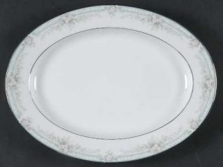 Noritake Kenwick 11 Oval Serving Platter, Fine China Dinnerware   Green Band, W