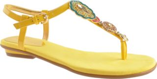 Womens Nine West Issina   Yellow Synthetic Ornamented Shoes
