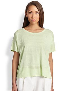 Eileen Fisher Linen Boxy Top   Pale Leaf