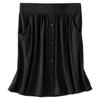 Merona Petites Button Front Skirt   Black SP