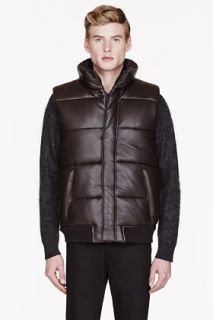 Marc By Marc Jacobs Brown Leather Quilted Vest