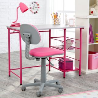 Calico Designs Inc Study Zone II Desk & Chair   Pink   55109