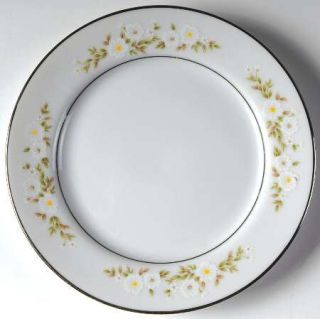 Mikasa Andrea Bread & Butter Plate, Fine China Dinnerware   White Flowers,Brown