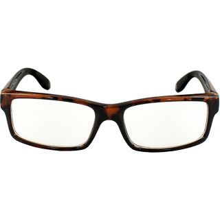 Unisex 470 Brown Leopard Rectangle Frame Fashion Sunglasses With Clear Lens