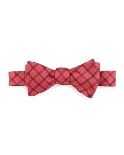 Plaid Silk Bow Tie, Red
