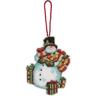 Susan Winget Snowman Ornament Counted Cross Stitch Kit 3 1/4x4 1/2 14 Count Plastic Canvas