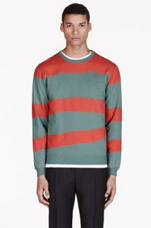 Carven Green And Orange Painted Sweatshirt