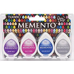 Memento Dew Drop Dye Rainy Daze Inkpads (pack Of 4)