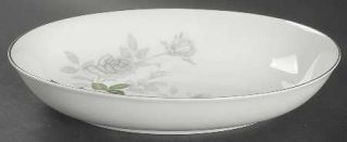 Sone Gray Pearl (Platinum Trim) 10 Oval Vegetable Bowl, Fine China Dinnerware  