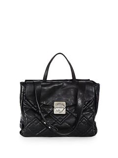 Marc by Marc Jacobs Circle in Square Quilted Satchel   Black