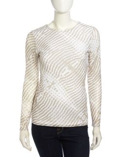 Long Sleeve Graphic Stretch Knit Tee, Mojave